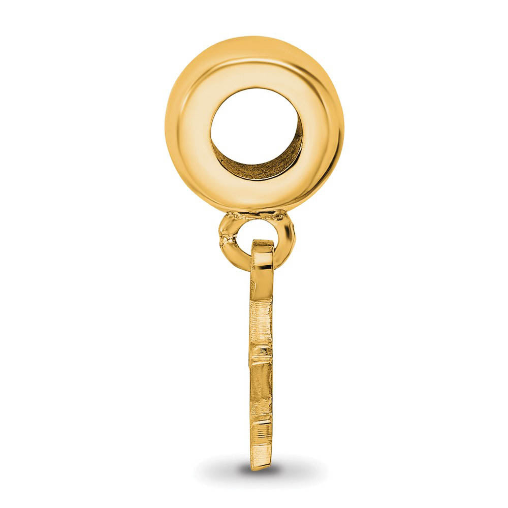 Alternate view of the 14KY Gold Plated Sterling Silver MLB Houston Astros XS Dangle Bead by The Black Bow Jewelry Co.