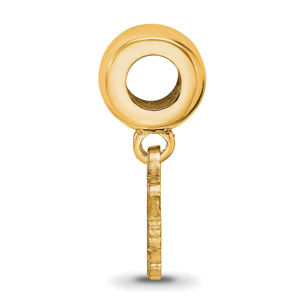 Alternate view of the 14KY Gold Plated Sterling Silver MLB Pitt Pirates XS Dangle Bead Charm by The Black Bow Jewelry Co.