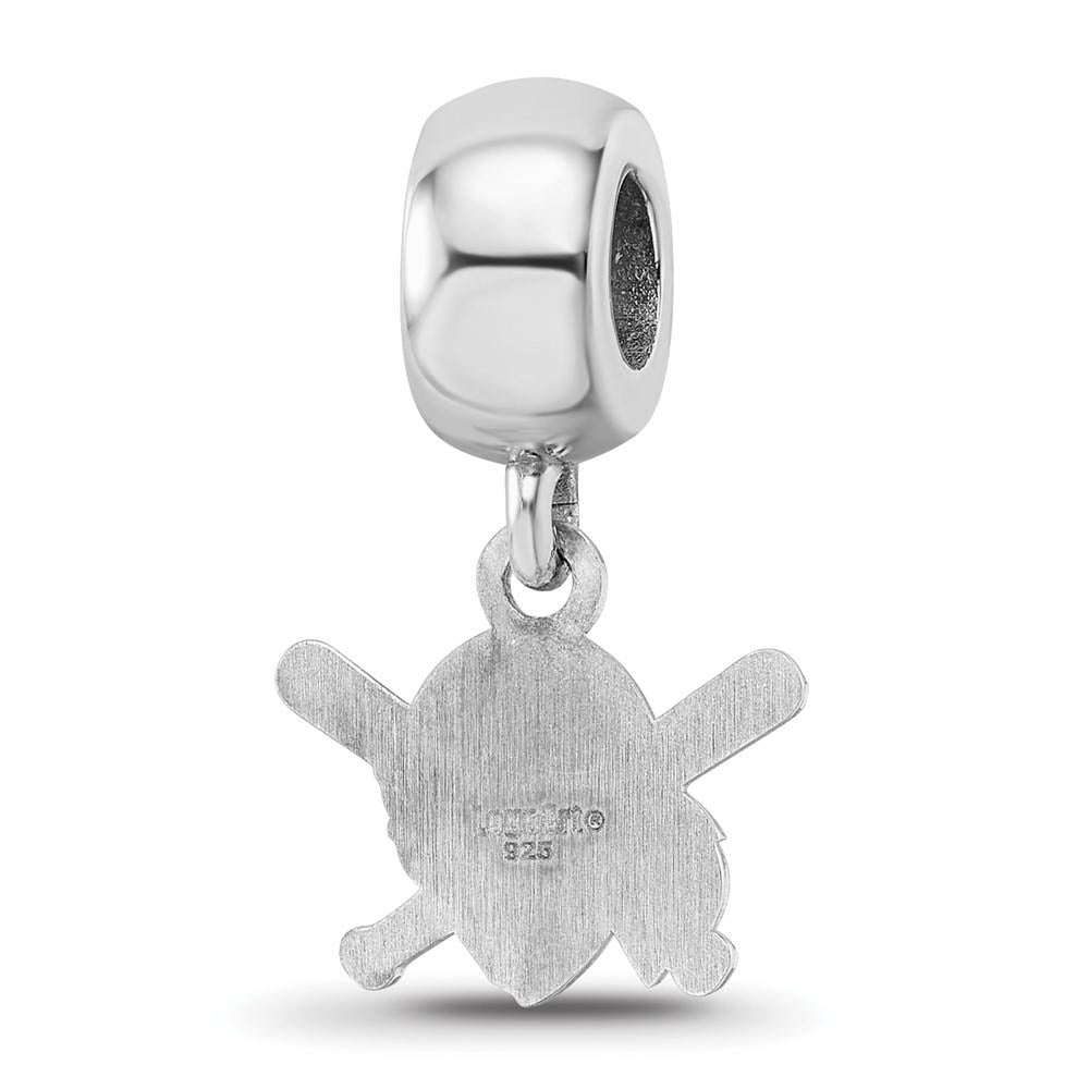 Alternate view of the Sterling Silver Rhodium Plated MLB Pitts Pirates XS Dangle Bead Charm by The Black Bow Jewelry Co.