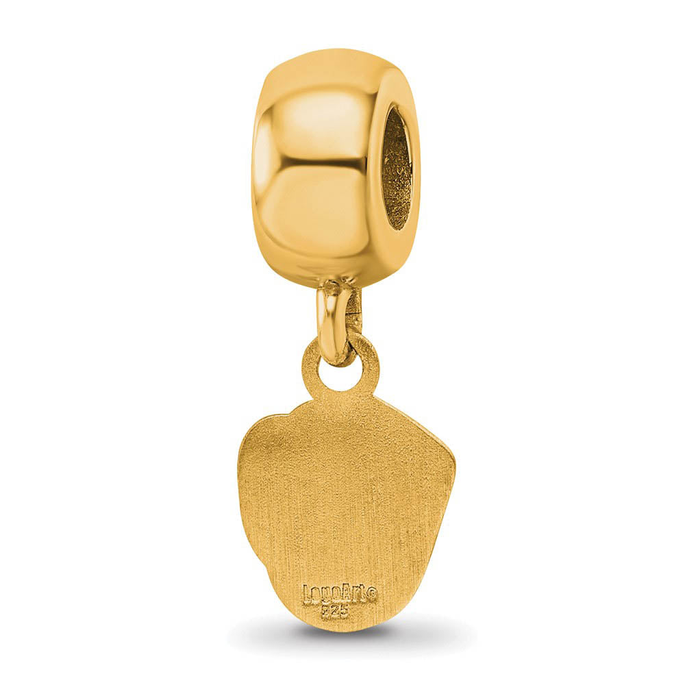 Alternate view of the 14KY Gold Plated Sterling Silver MLB Milwaukee Brewers Dangle Bead by The Black Bow Jewelry Co.