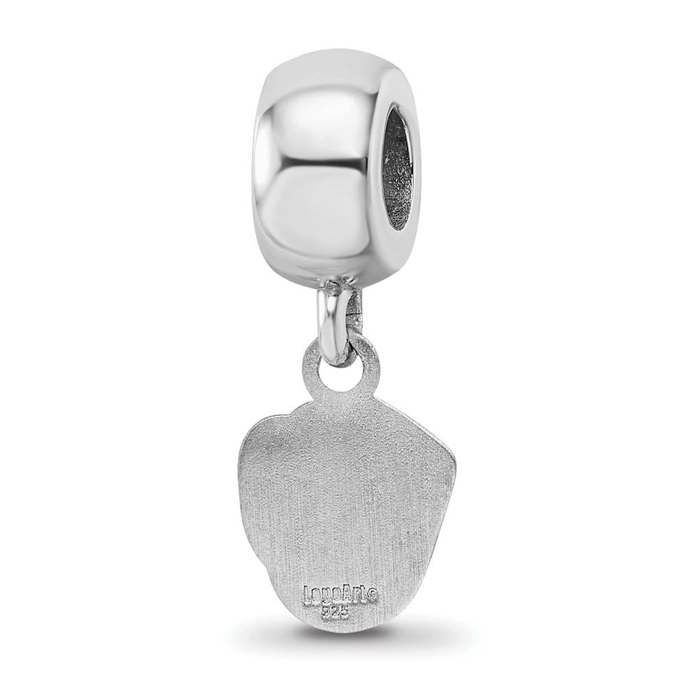 Alternate view of the Sterling Silver Rhodium Plated MLB Milw. Brewers XS Dangle Bead Charm by The Black Bow Jewelry Co.