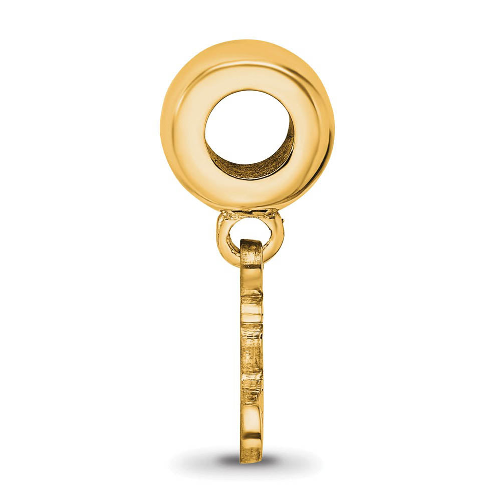 Alternate view of the 14KY Gold Plated Sterling Silver MLB St Louis Cardinals XS Dangle Bead by The Black Bow Jewelry Co.