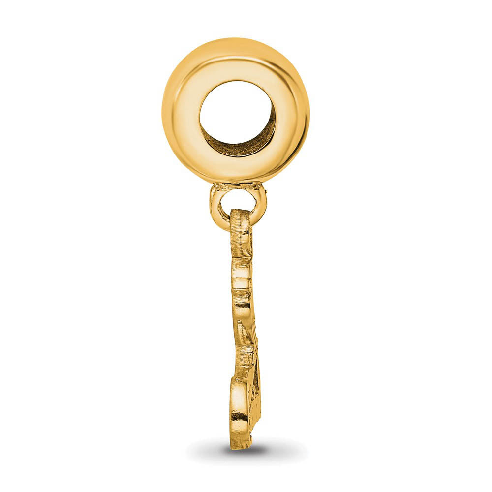 Alternate view of the 14KY Gold Plated Sterling Silver MLB St Louis Cardinals SM Dangle Bead by The Black Bow Jewelry Co.