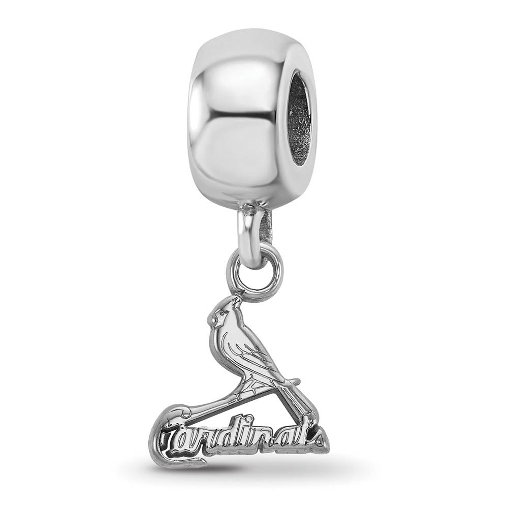 Sterling Silver Rhodium Plated MLB St Louis Cardinals XS Dangle Bead, Item B19188 by The Black Bow Jewelry Co.