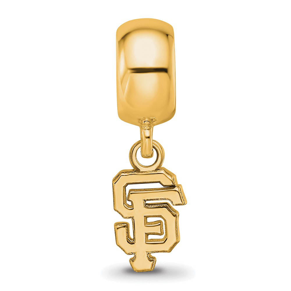 Alternate view of the 14KY Gold Plated Sterling Silver MLB San Fran. Giants XS Dangle Bead by The Black Bow Jewelry Co.