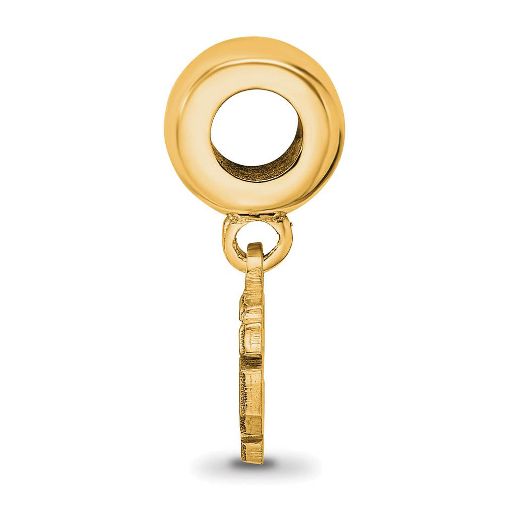 Alternate view of the 14KY Gold Plated Sterling Silver MLB San Fran. Giants XS Dangle Bead by The Black Bow Jewelry Co.