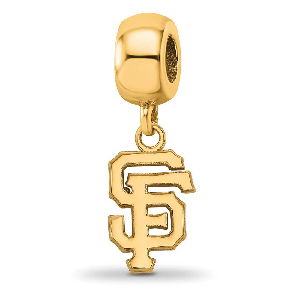 14KY Gold Plated Sterling Silver MLB San Fran. Giants SM Dangle Bead, Item B19191 by The Black Bow Jewelry Co.