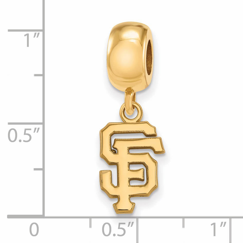 Alternate view of the 14KY Gold Plated Sterling Silver MLB San Fran. Giants SM Dangle Bead by The Black Bow Jewelry Co.
