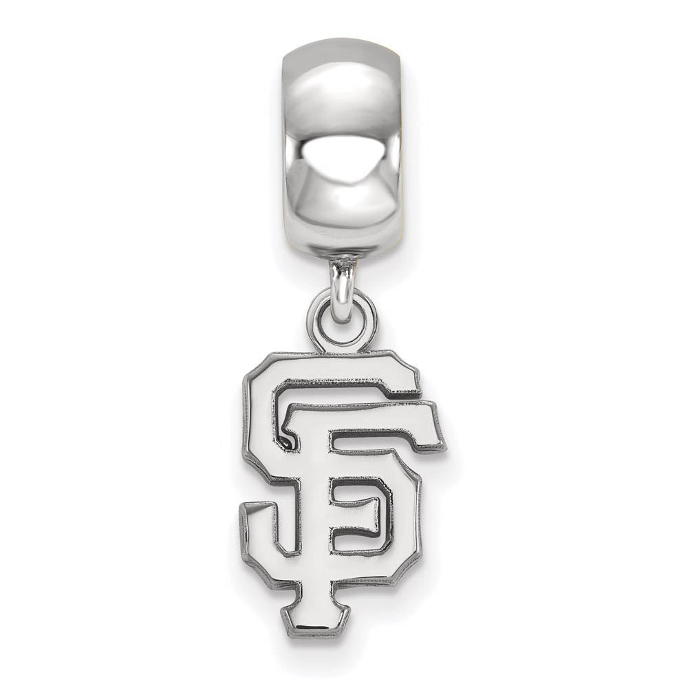 Alternate view of the Sterling Silver Rhodium Plated MLB San Francisco Giants SM Dangle Bead by The Black Bow Jewelry Co.