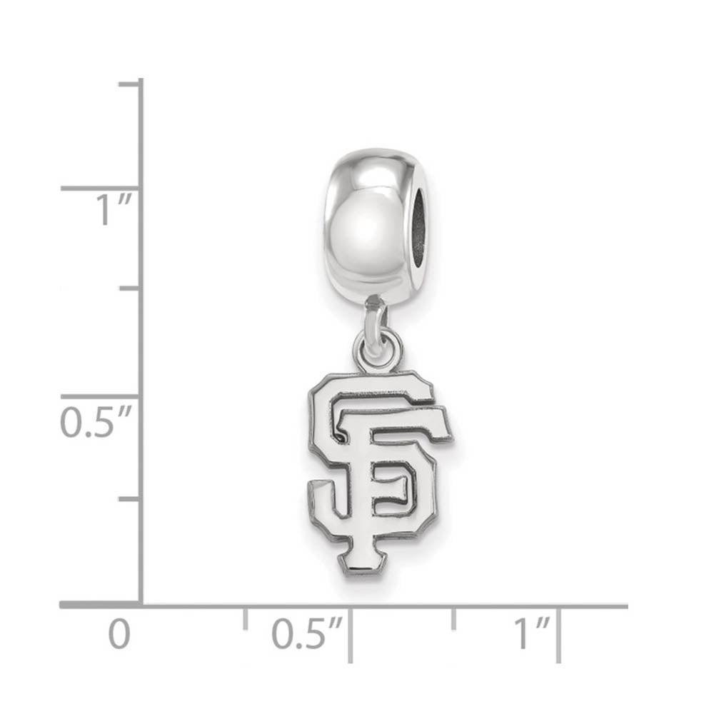 Alternate view of the Sterling Silver Rhodium Plated MLB San Francisco Giants SM Dangle Bead by The Black Bow Jewelry Co.