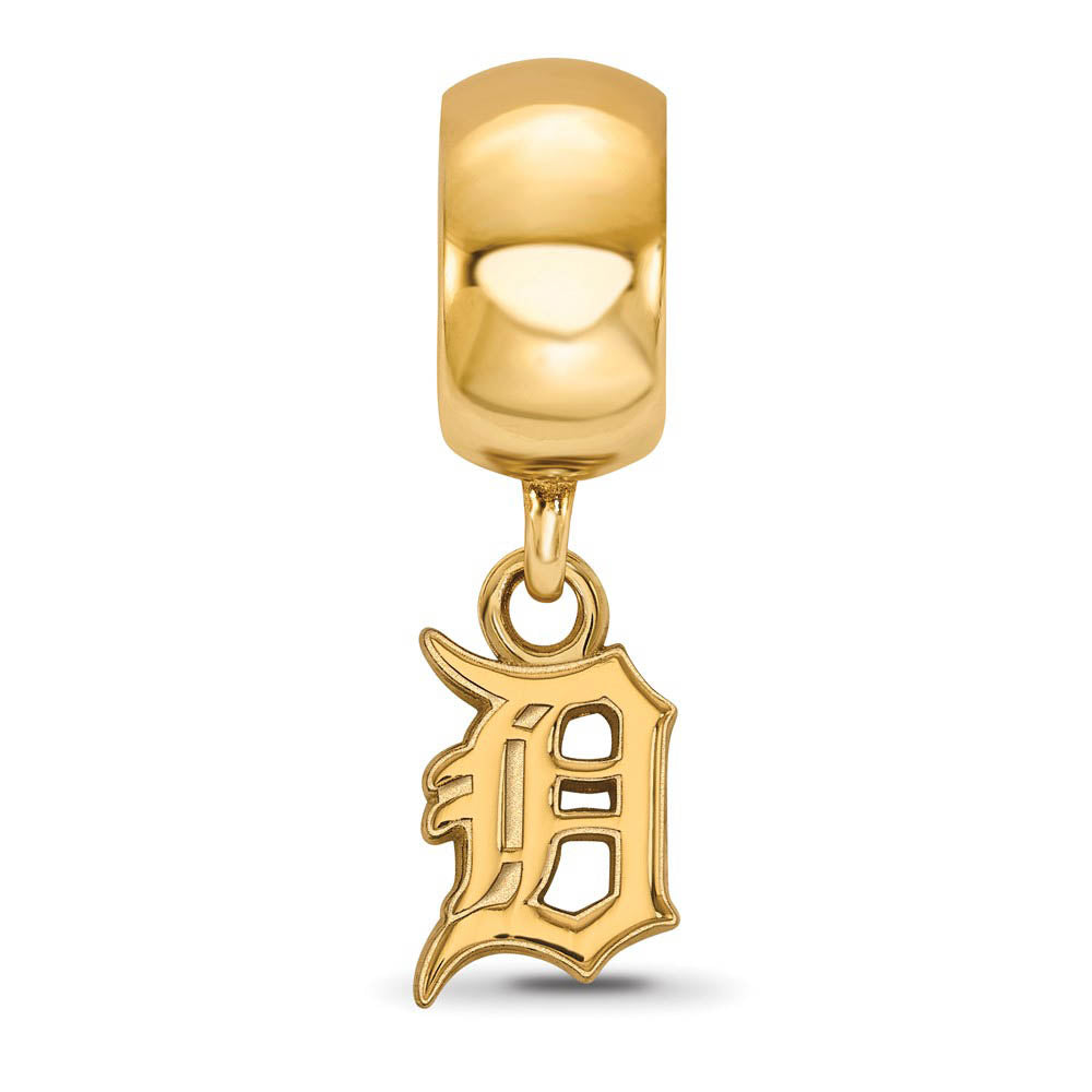 Alternate view of the 14KY Gold Plated Sterling Silver MLB Detroit Tigers XS Dangle Bead by The Black Bow Jewelry Co.