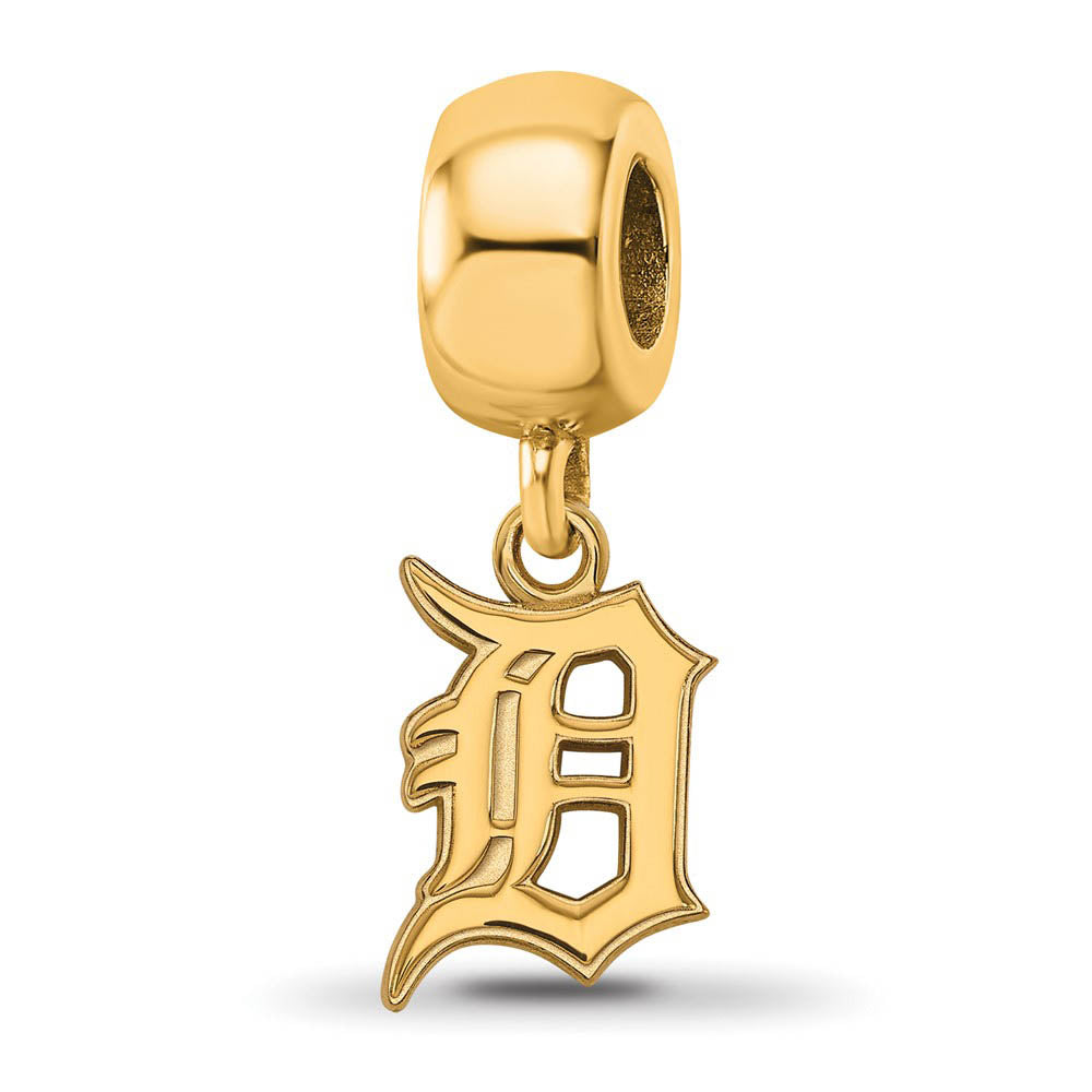 14KY Gold Plated Sterling Silver MLB Detroit Tigers SM Dangle Bead, Item B19203 by The Black Bow Jewelry Co.