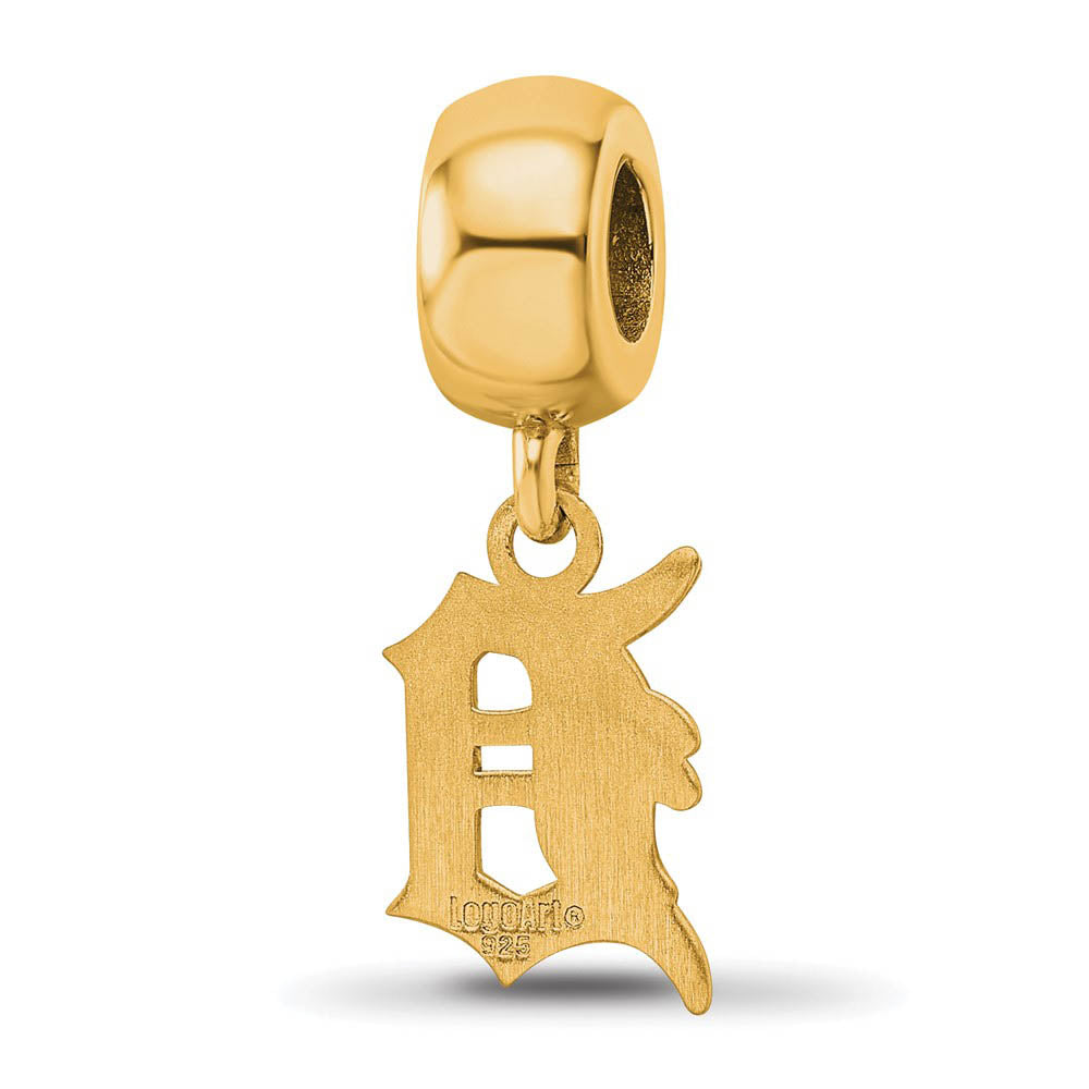 Alternate view of the 14KY Gold Plated Sterling Silver MLB Detroit Tigers SM Dangle Bead by The Black Bow Jewelry Co.