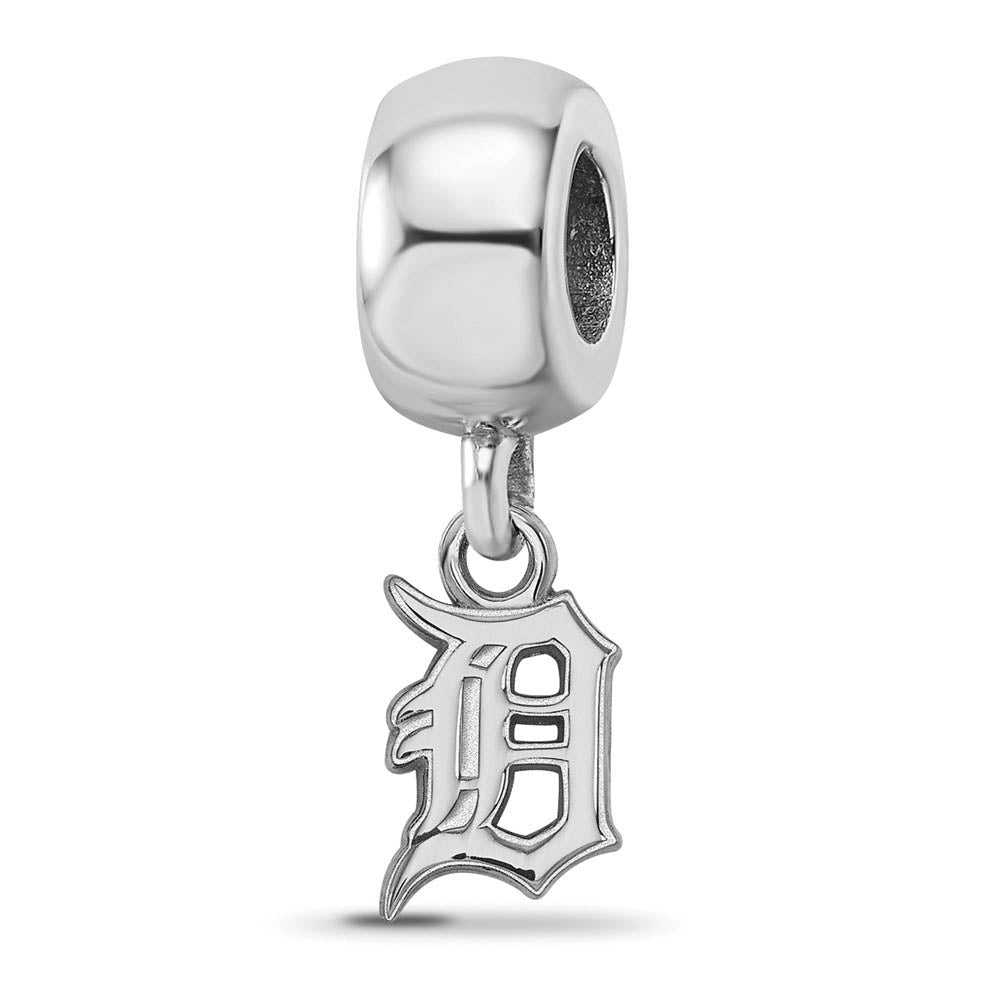Sterling Silver Rhodium Plated MLB Detroit Tigers XS Dangle Bead Charm, Item B19204 by The Black Bow Jewelry Co.