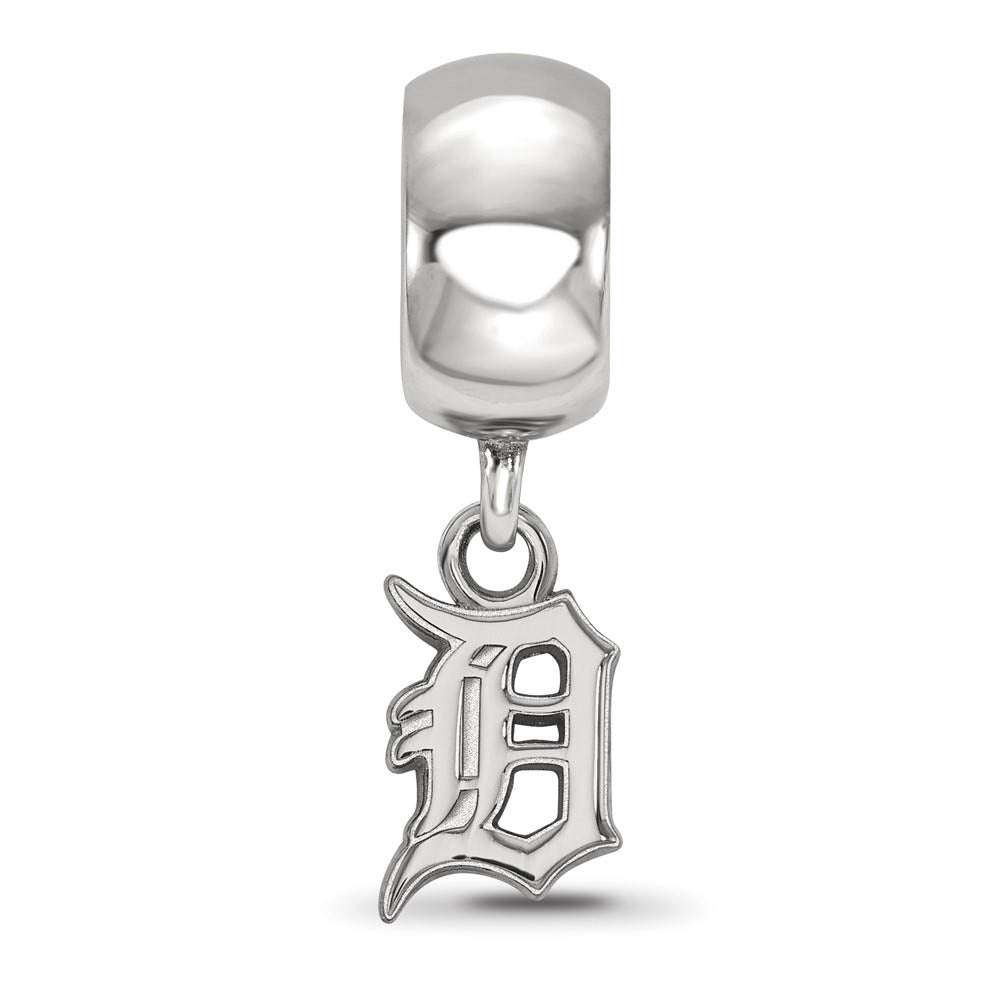 Alternate view of the Sterling Silver Rhodium Plated MLB Detroit Tigers XS Dangle Bead Charm by The Black Bow Jewelry Co.