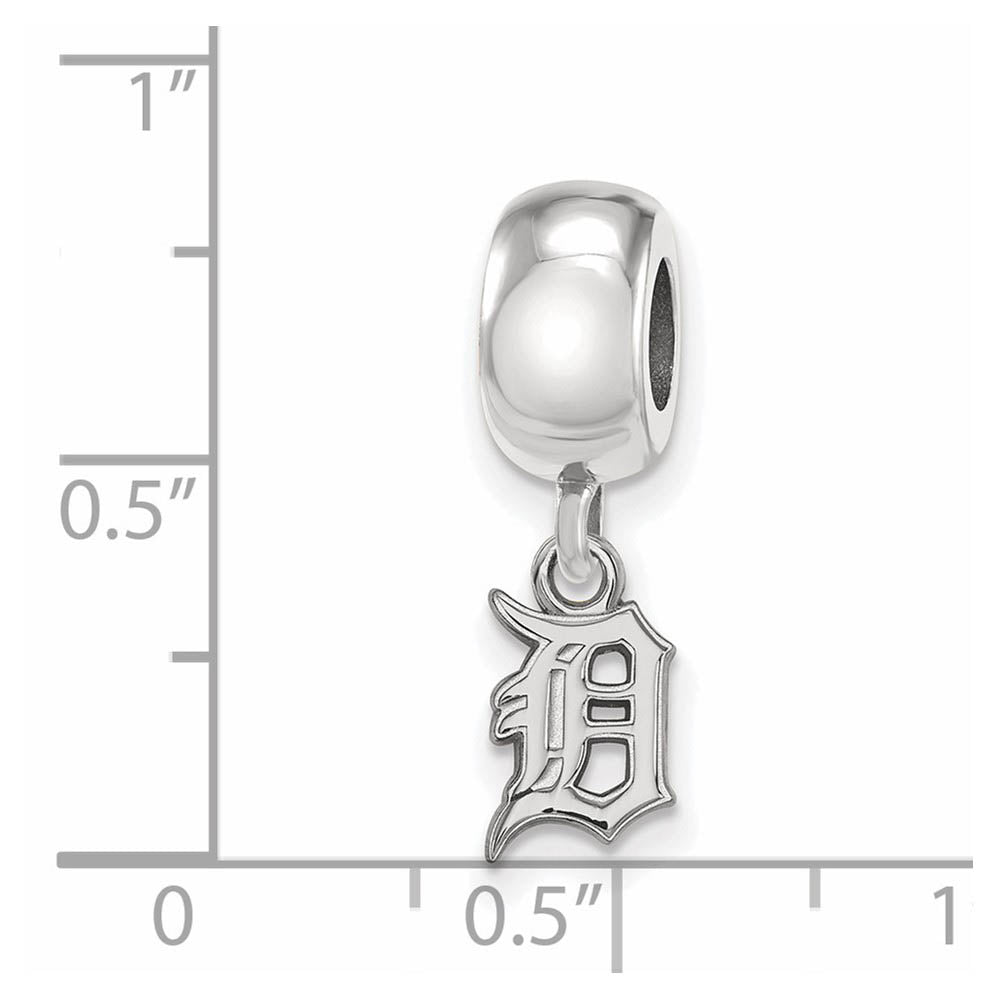 Alternate view of the Sterling Silver Rhodium Plated MLB Detroit Tigers XS Dangle Bead Charm by The Black Bow Jewelry Co.
