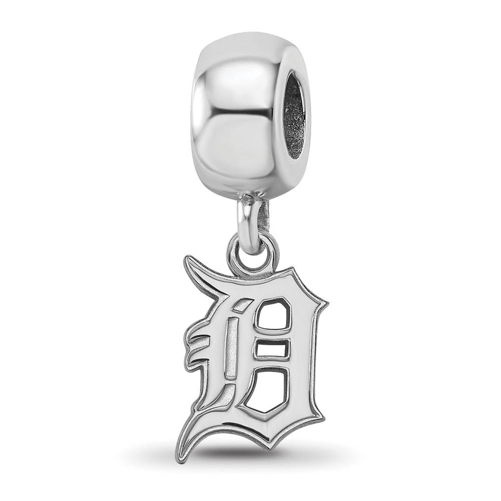 Sterling Silver Rhodium Plated MLB Detroit Tigers SM Dangle Bead Charm, Item B19205 by The Black Bow Jewelry Co.