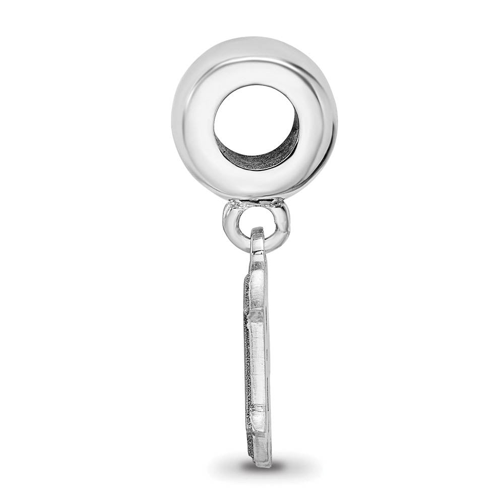 Alternate view of the Sterling Silver Rhodium Plated MLB Detroit Tigers SM Dangle Bead Charm by The Black Bow Jewelry Co.