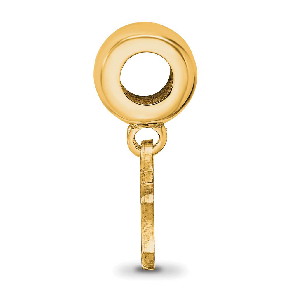 Alternate view of the 14KY Gold Plated Sterling Silver MLB NY Yankees XS Dangle Bead Charm by The Black Bow Jewelry Co.