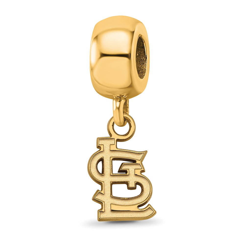 14KY Gold Plated Sterling Silver XS MLB St Louis Cardinals Dangle Bead, Item B19214 by The Black Bow Jewelry Co.