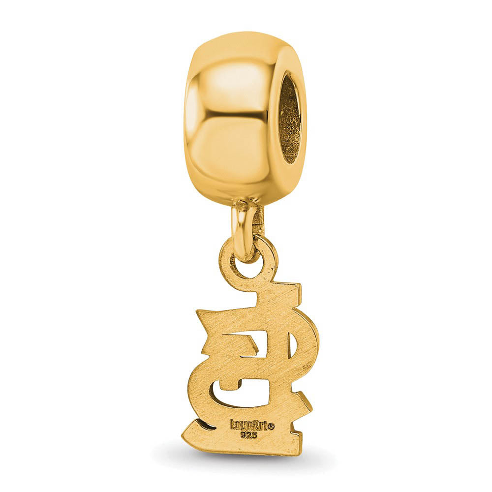 Alternate view of the 14KY Gold Plated Sterling Silver XS MLB St Louis Cardinals Dangle Bead by The Black Bow Jewelry Co.