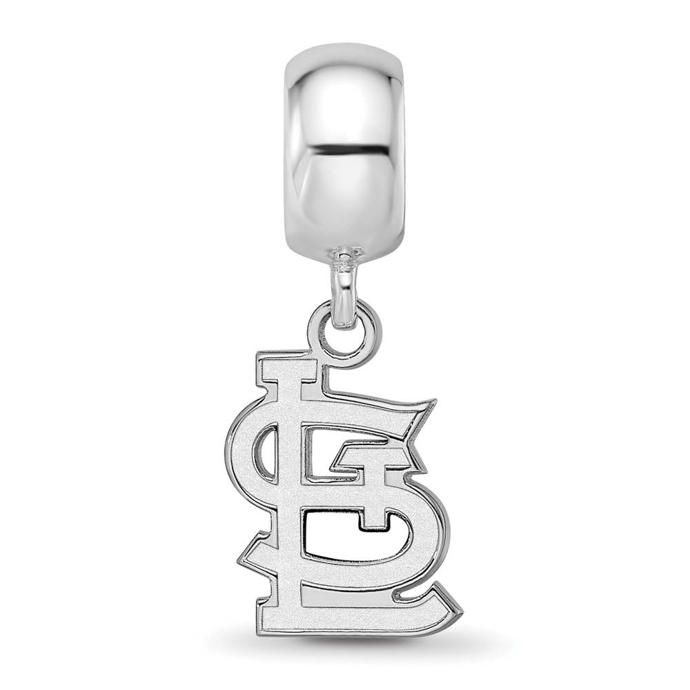 Alternate view of the Sterling Silver Rhodium Plated SM MLB St Louis Cardinals Dangle Bead by The Black Bow Jewelry Co.