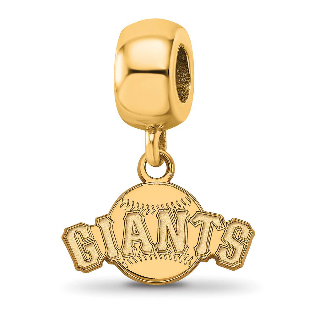 14K Yellow Gold Plated Sterling Silver MLB SF Giants XS Dangle Bead, Item B19218 by The Black Bow Jewelry Co.