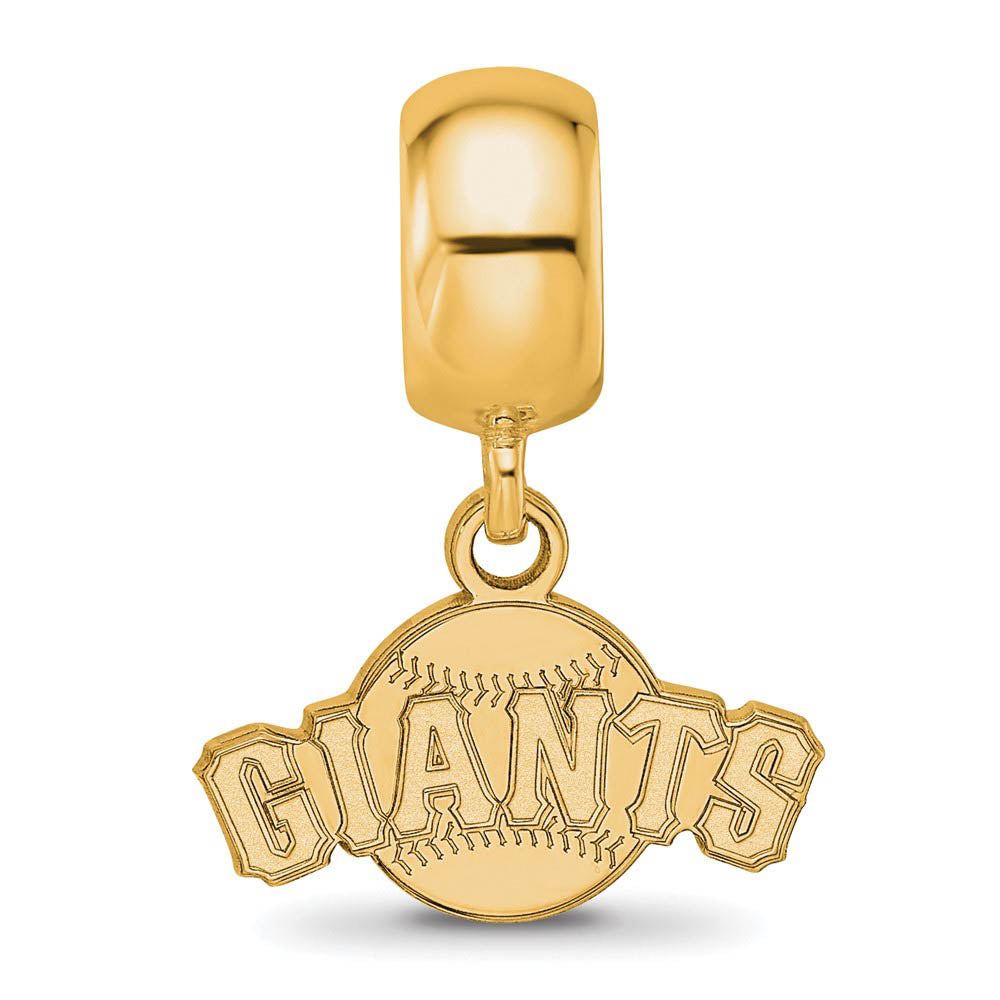 Alternate view of the 14K Yellow Gold Plated Sterling Silver MLB SF Giants XS Dangle Bead by The Black Bow Jewelry Co.