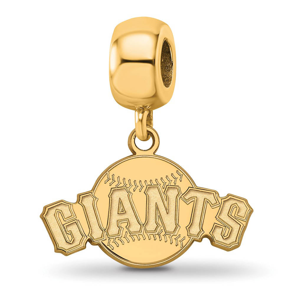 14K Yellow Gold Plated Sterling Silver MLB SF Giants SM Dangle Bead, Item B19219 by The Black Bow Jewelry Co.