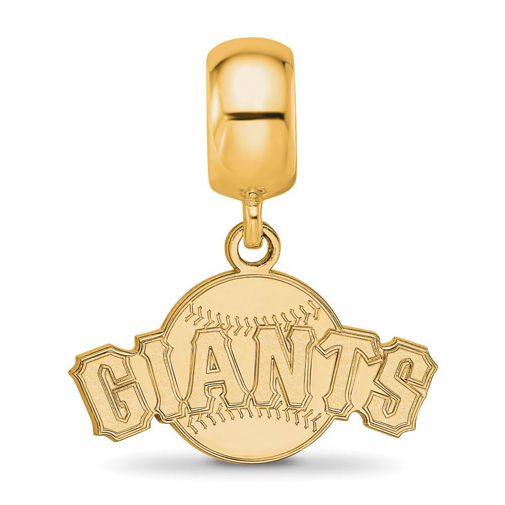 Alternate view of the 14K Yellow Gold Plated Sterling Silver MLB SF Giants SM Dangle Bead by The Black Bow Jewelry Co.