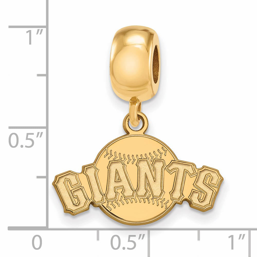 Alternate view of the 14K Yellow Gold Plated Sterling Silver MLB SF Giants SM Dangle Bead by The Black Bow Jewelry Co.