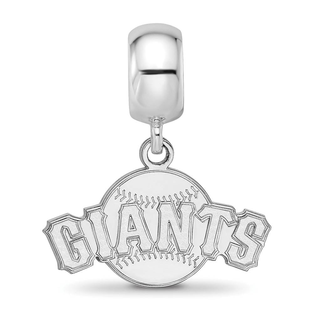 Alternate view of the Sterling Silver Rhodium Plated MLB SF Giants SM Dangle Bead Charm by The Black Bow Jewelry Co.