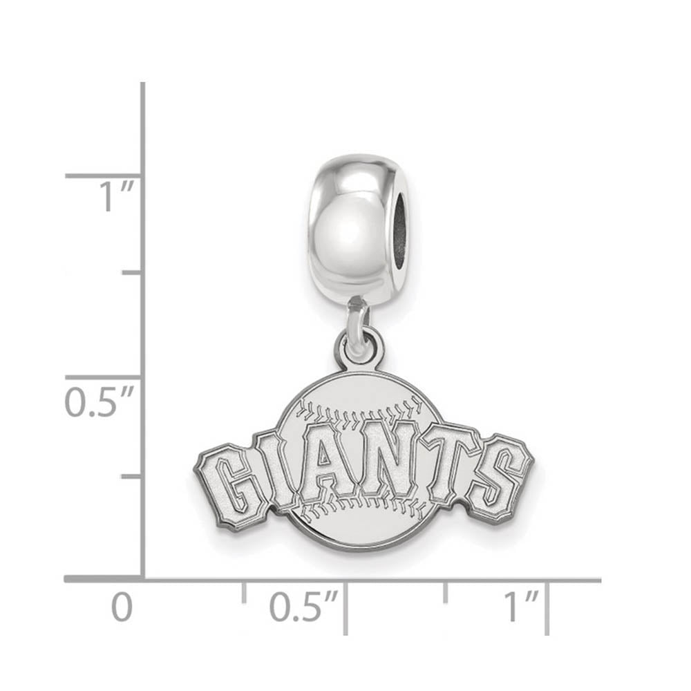 Alternate view of the Sterling Silver Rhodium Plated MLB SF Giants SM Dangle Bead Charm by The Black Bow Jewelry Co.