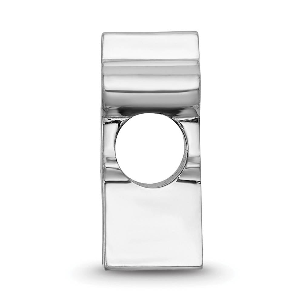 Alternate view of the Sterling Silver Rhodium Plated MLB LA Angels Enameled Bead Charm by The Black Bow Jewelry Co.