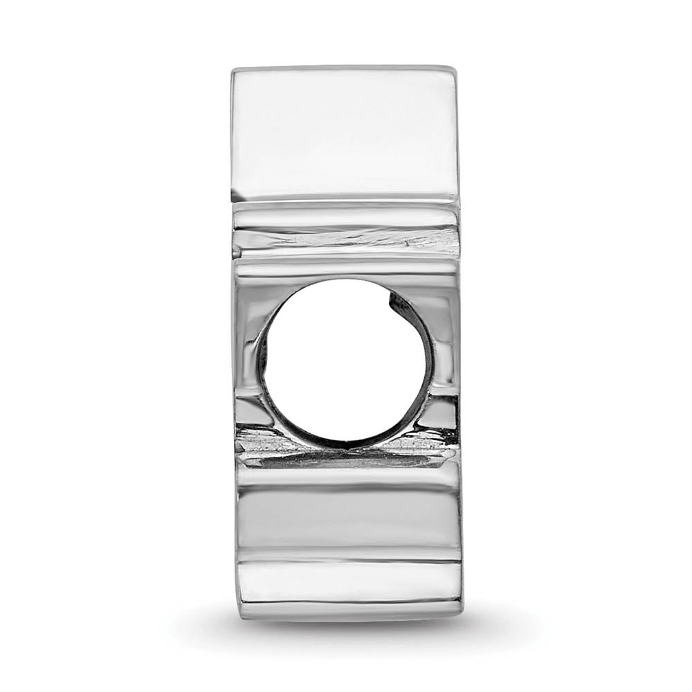 Alternate view of the Sterling Silver Rhodium Plated MLB Houston Astros Enamel Bead Charm by The Black Bow Jewelry Co.