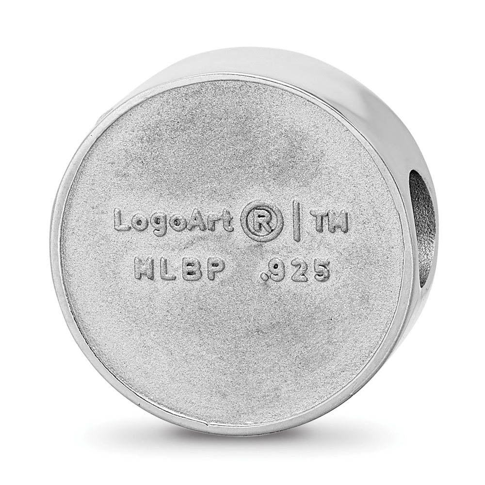 Alternate view of the Sterling Silver Rhodium Plated MLB Toronto Blue Jays Enamel Bead Charm by The Black Bow Jewelry Co.