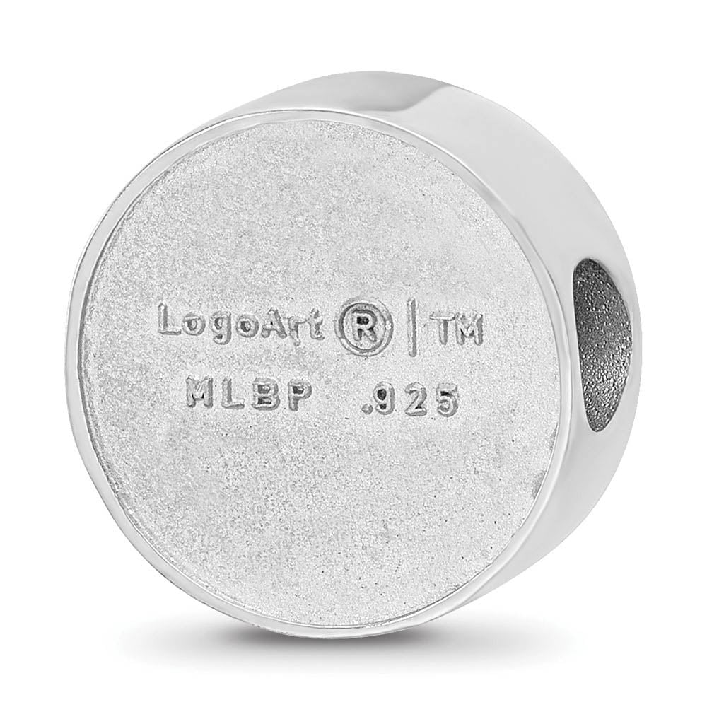 Alternate view of the Sterling Silver Rhodium Plated MLB Washington Nationals Enamel Bead by The Black Bow Jewelry Co.