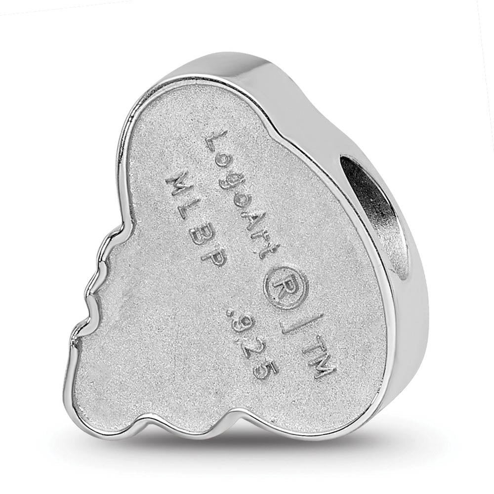 Alternate view of the Sterling Silver Rhodium Plated MLB Baltimore Orioles Enamel Bead Charm by The Black Bow Jewelry Co.