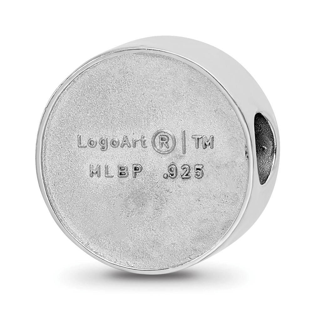 Alternate view of the Sterling Silver Rhodium Plated MLB Texas Rangers Enameled Bead Charm by The Black Bow Jewelry Co.