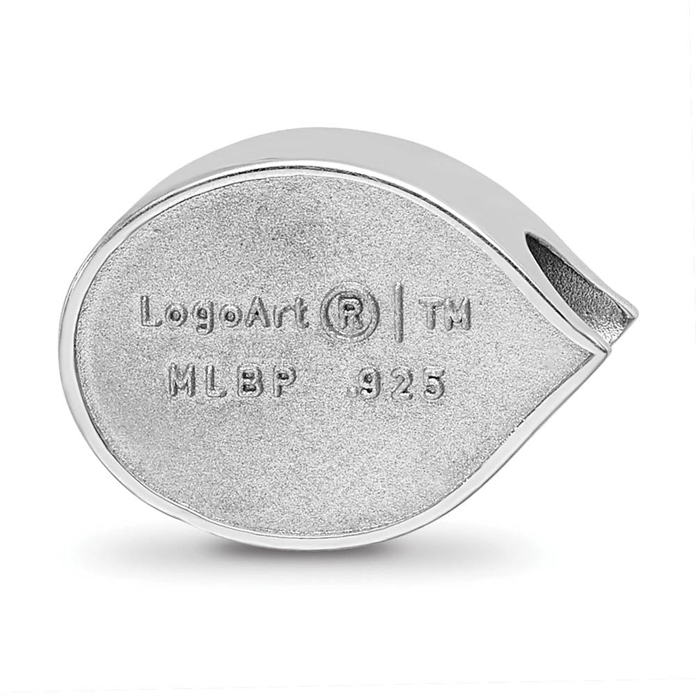 Alternate view of the Sterling Silver Rhodium Plated MLB Cincinnati Reds Enameled Bead Charm by The Black Bow Jewelry Co.