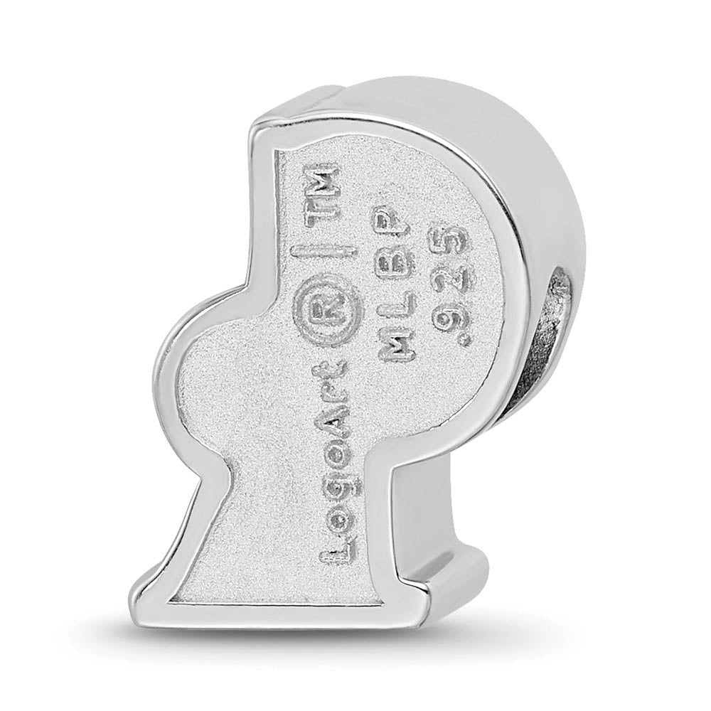 Alternate view of the Sterling Silver Rhodium Plated MLB Colorado Rockies Enamel Bead Charm by The Black Bow Jewelry Co.