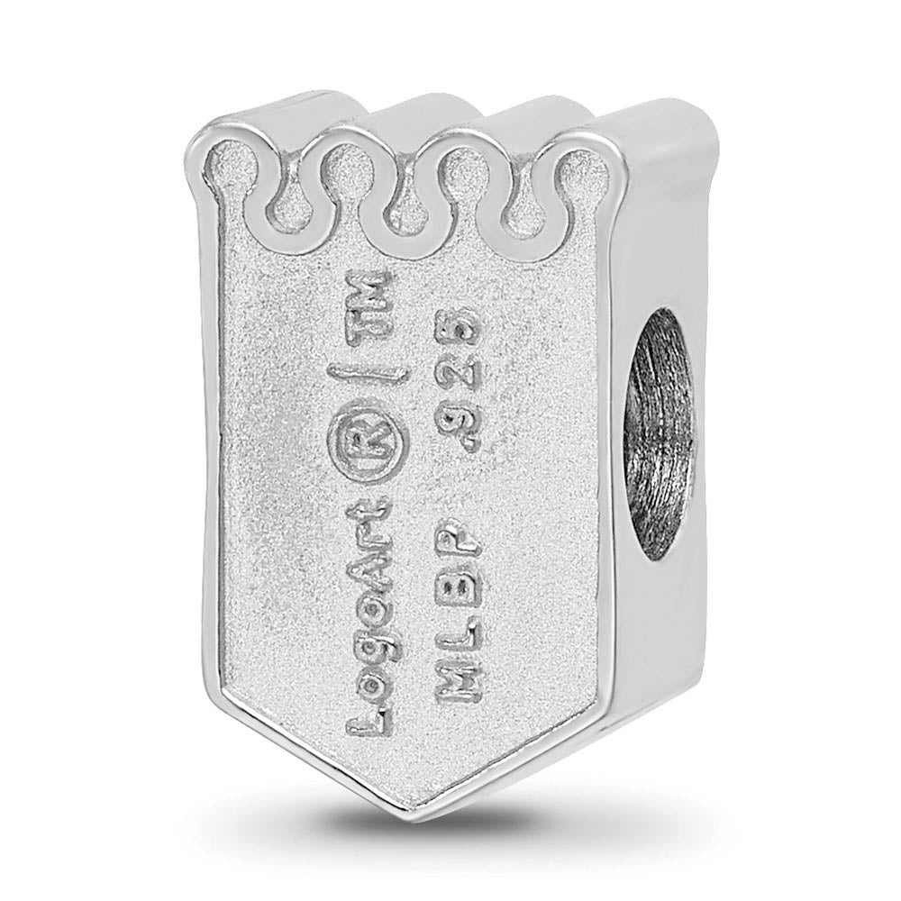 Alternate view of the Sterling Silver Rhodium Plated MLB Kansas City Royals Enameled Bead by The Black Bow Jewelry Co.