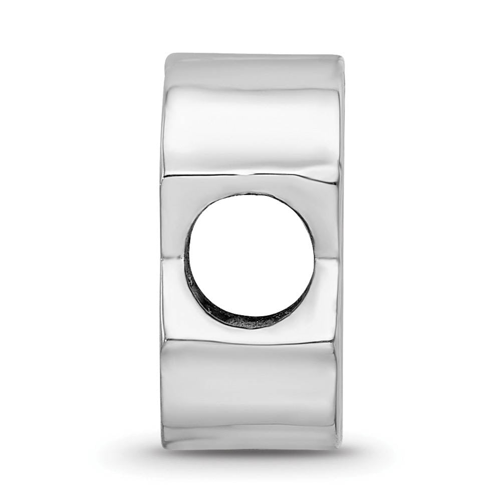 Alternate view of the Sterling Silver Rhodium Plated MLB Boston Red Sox Enamel Bead Charm by The Black Bow Jewelry Co.