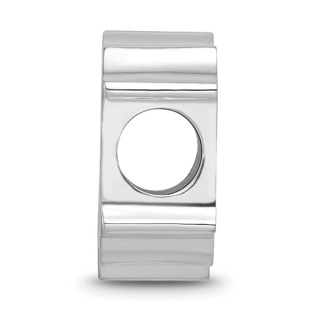 Alternate view of the Sterling Silver Rhodium Plated MLB Detroit Tigers Enamel Bead Charm by The Black Bow Jewelry Co.