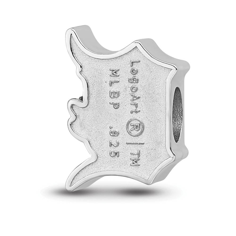 Alternate view of the Sterling Silver Rhodium Plated MLB Detroit Tigers Enamel Bead Charm by The Black Bow Jewelry Co.