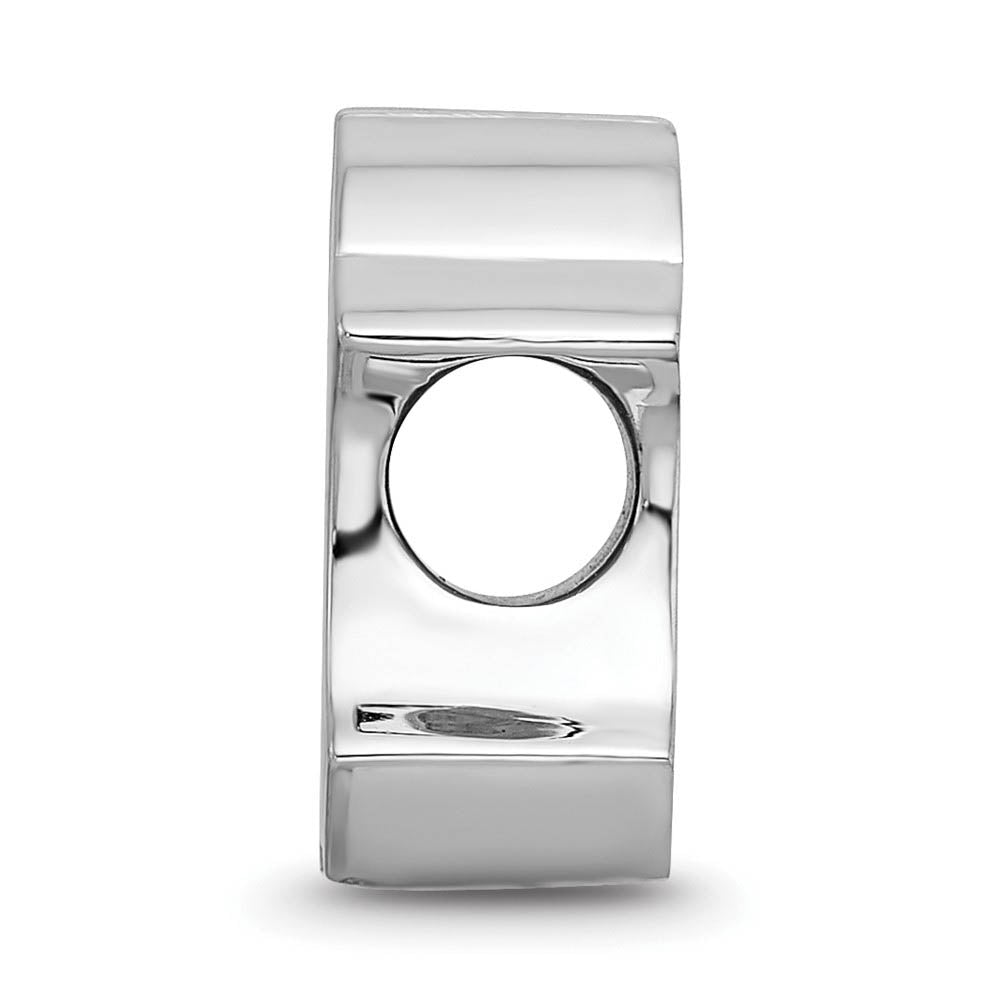 Alternate view of the Sterling Silver Rhodium Plated MLB New York Yankees Enamel Bead Charm by The Black Bow Jewelry Co.