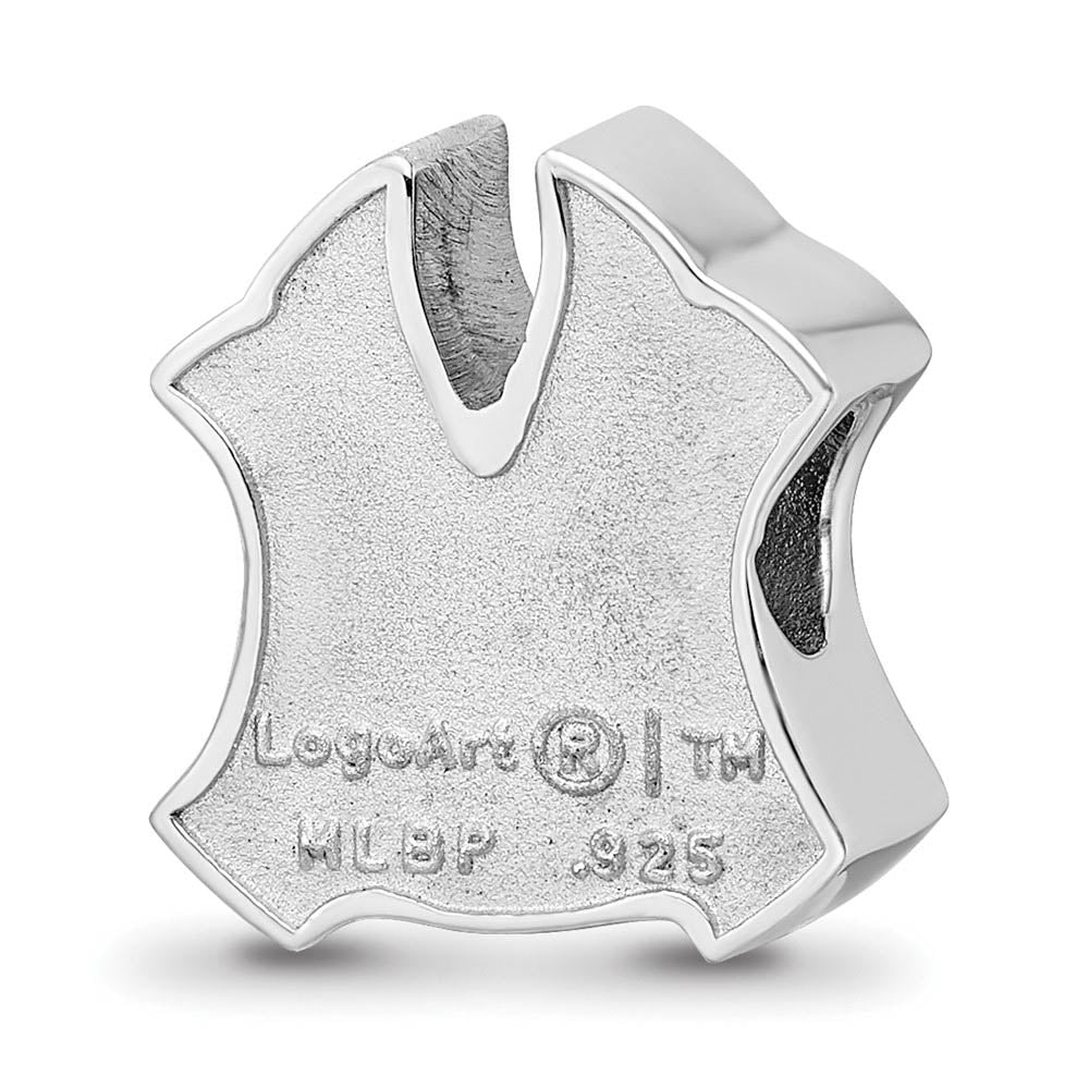 Alternate view of the Sterling Silver Rhodium Plated MLB New York Yankees Enamel Bead Charm by The Black Bow Jewelry Co.
