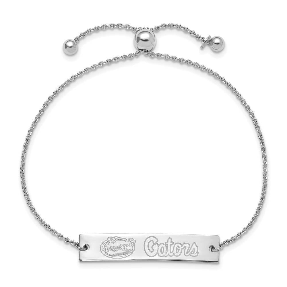 Alternate view of the Sterling Silver Rhodium Plated U. of Florida Bar Adj Bracelet, 9 Inch by The Black Bow Jewelry Co.