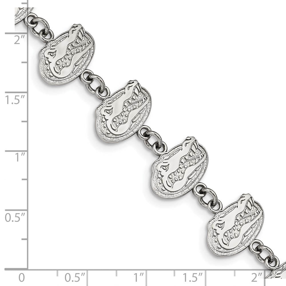 Alternate view of the Stainless Steel U. of Florida Gator Link Bracelet, 7 to 8.5 Inch by The Black Bow Jewelry Co.