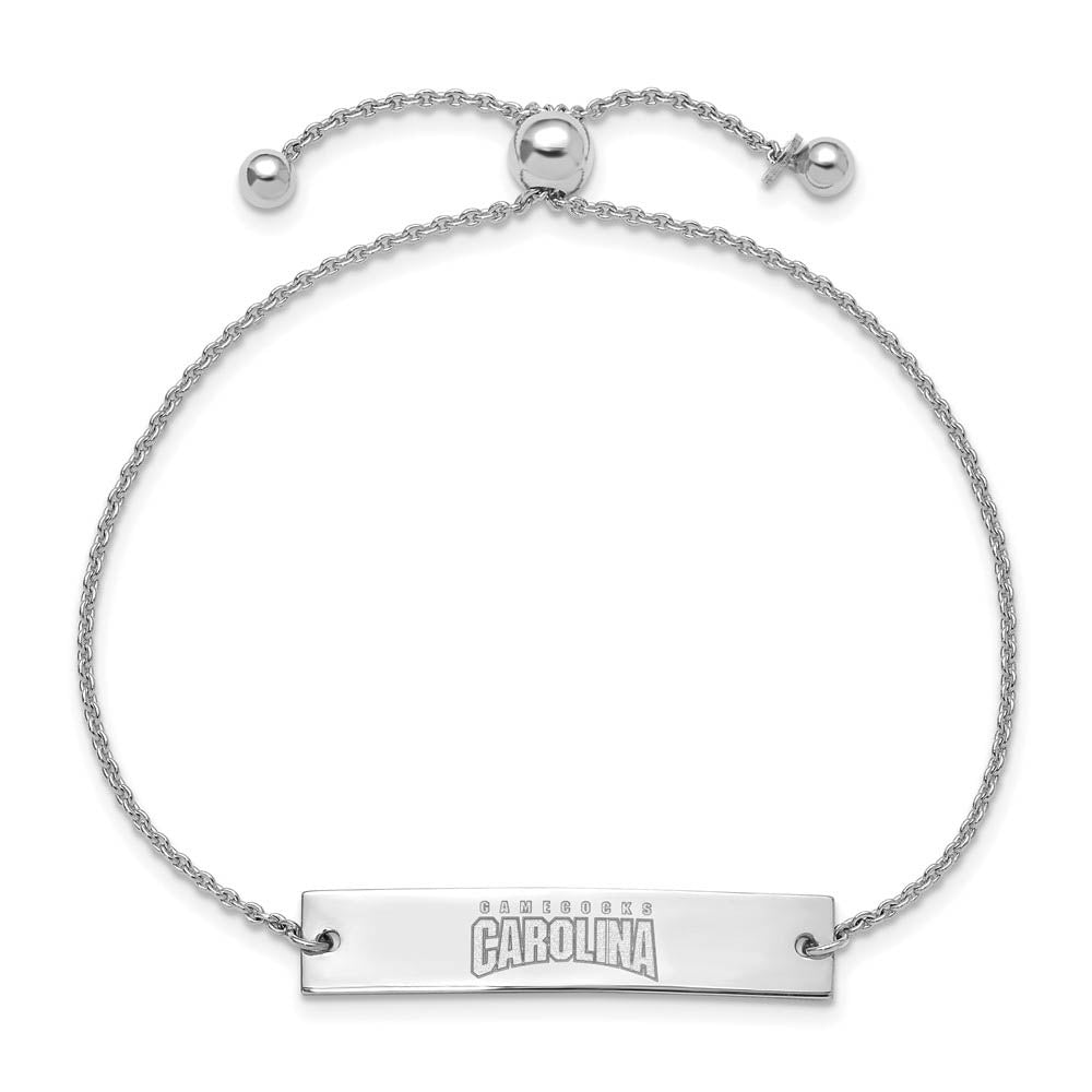 Alternate view of the Sterling Silver Rhodium Plated U of S. Carolina Adj Bracelet, 9 Inch by The Black Bow Jewelry Co.